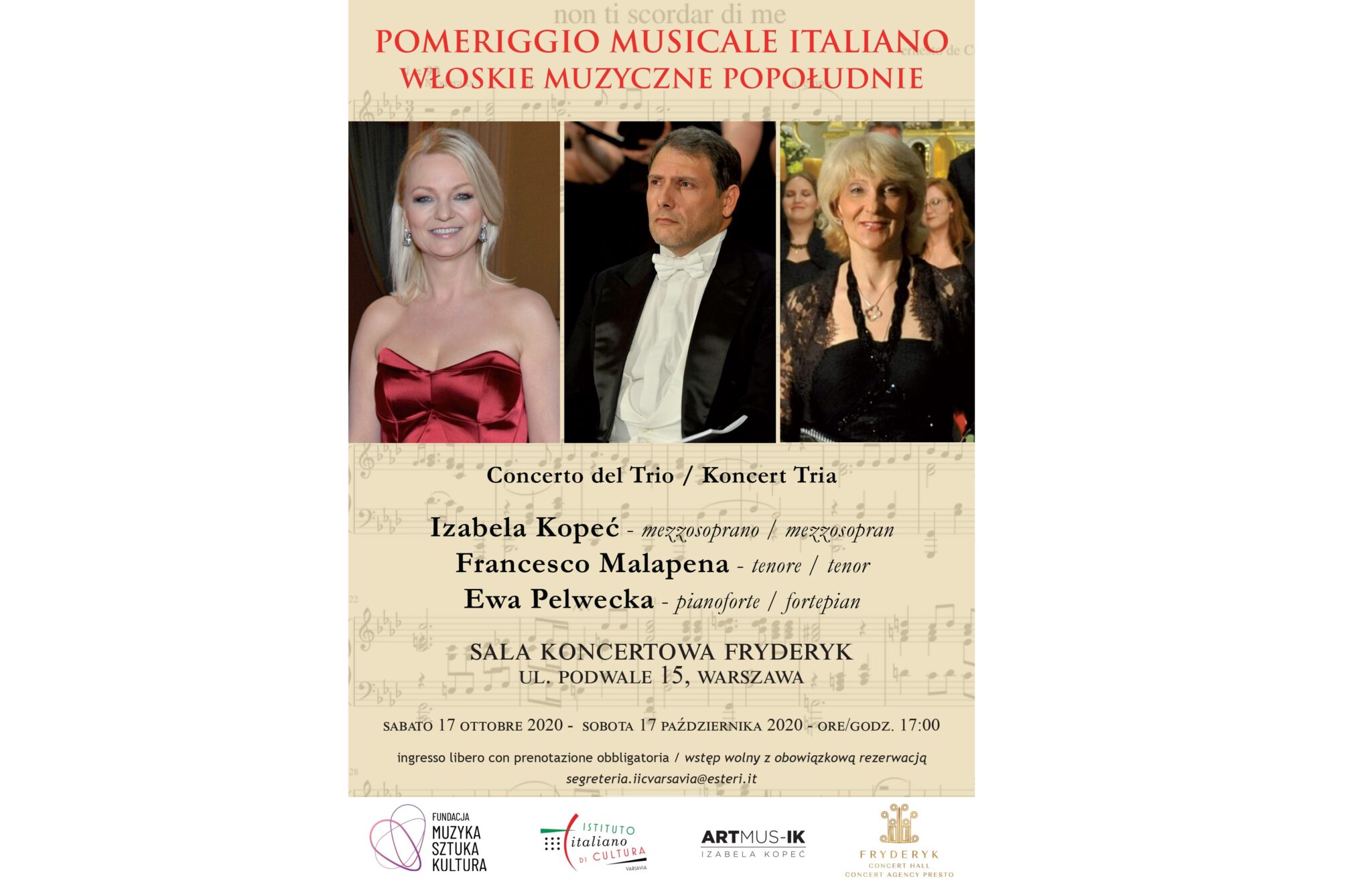 Koncert Pomeriggio Musicale Italiano – Włoskie Muzyczne Popołudnie