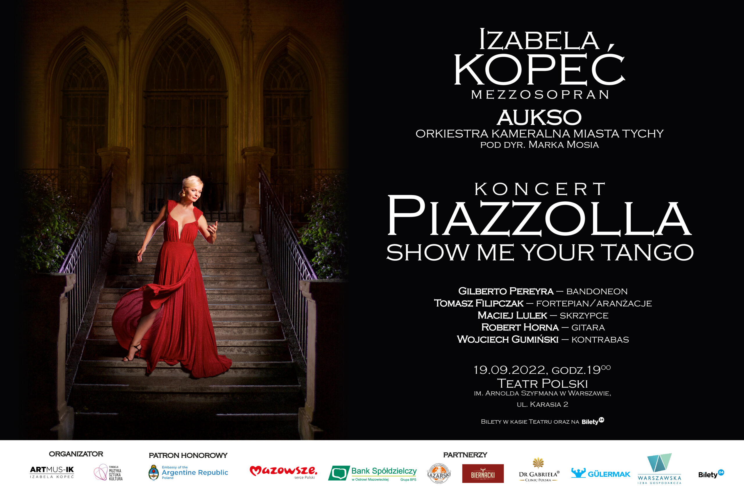 Koncert jubileuszowy „Piazzolla. Show Me Your Tango” Izabela Kopeć – Teatr Polski Warszawa